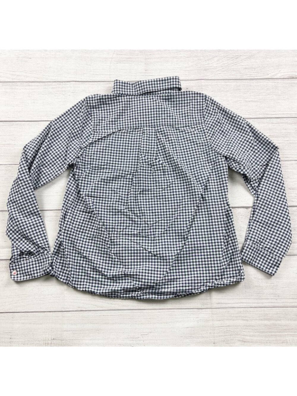Vineyard Vines Boys Navy White Gingham Long Sleeve Performance Shirt L 14 - Picture 3 of 3